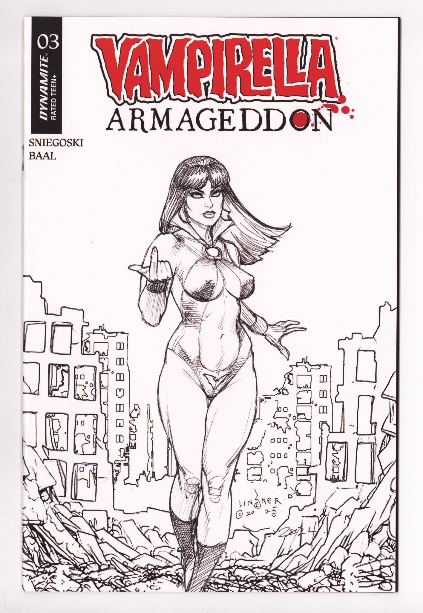 Vampirella Armageddon 3 Linsner B&W Incentive (2025)