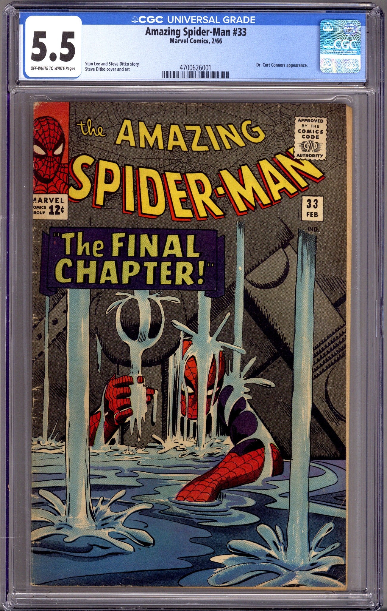 The Amazing Spider-Man Vol 1 33 CGC 5.5 (FN-) (1966) 