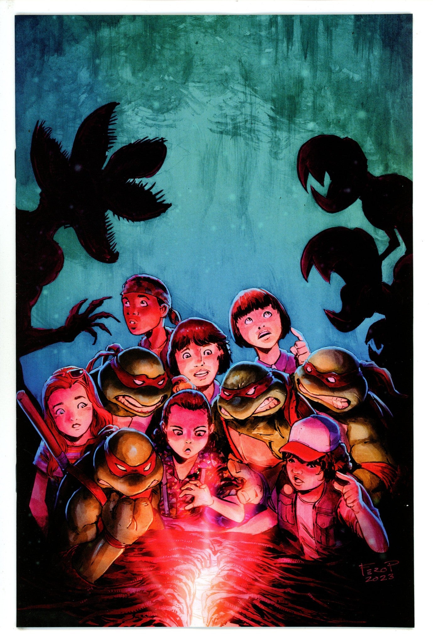 Teenage Mutant Ninja Turtles X Stranger Things 2 Pe Virgin Incentive Variant VF/NM (2023)