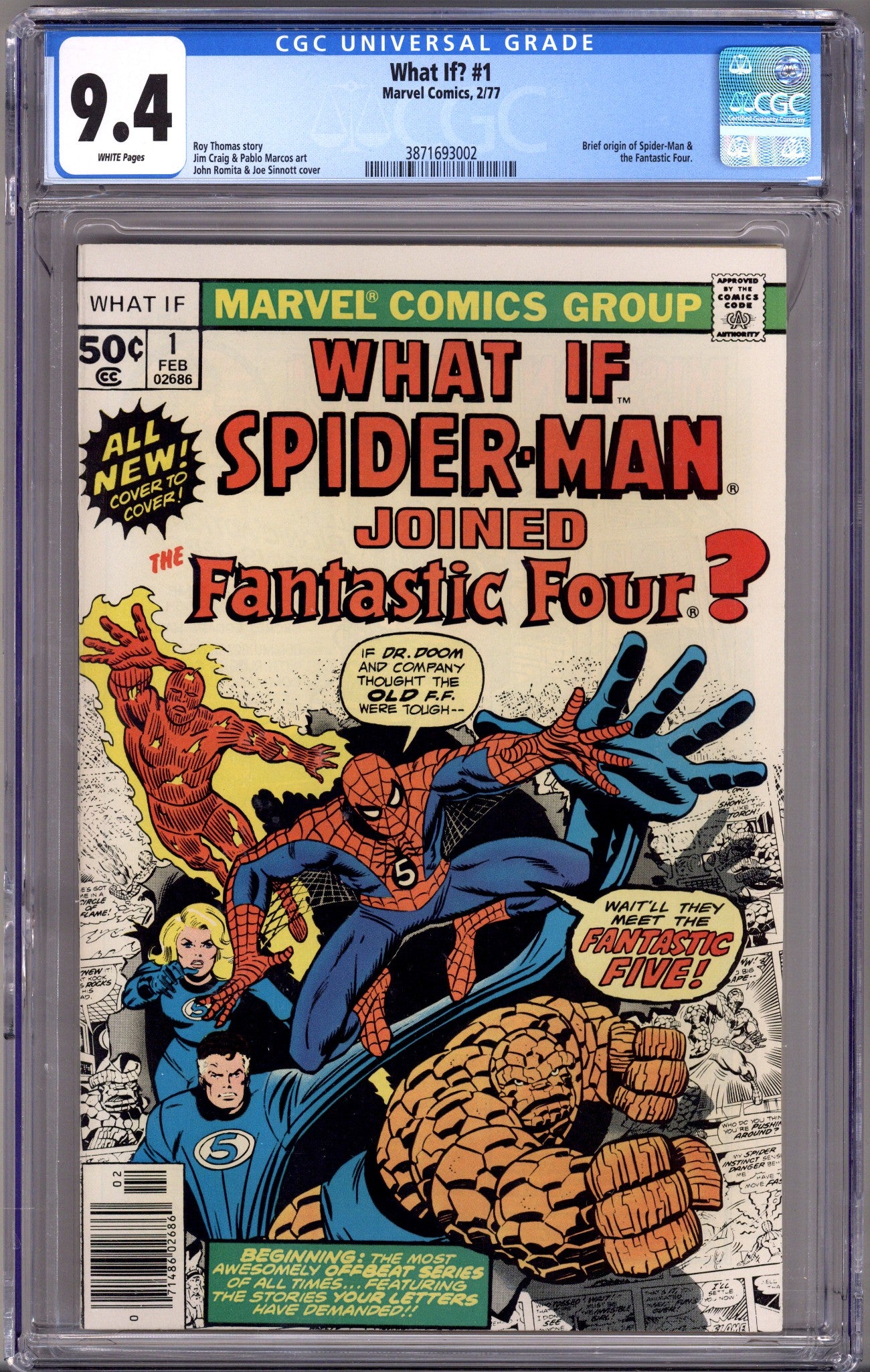 What If? Vol 1 1 CGC 9.4 (NM) Cracked Case (1977) 
