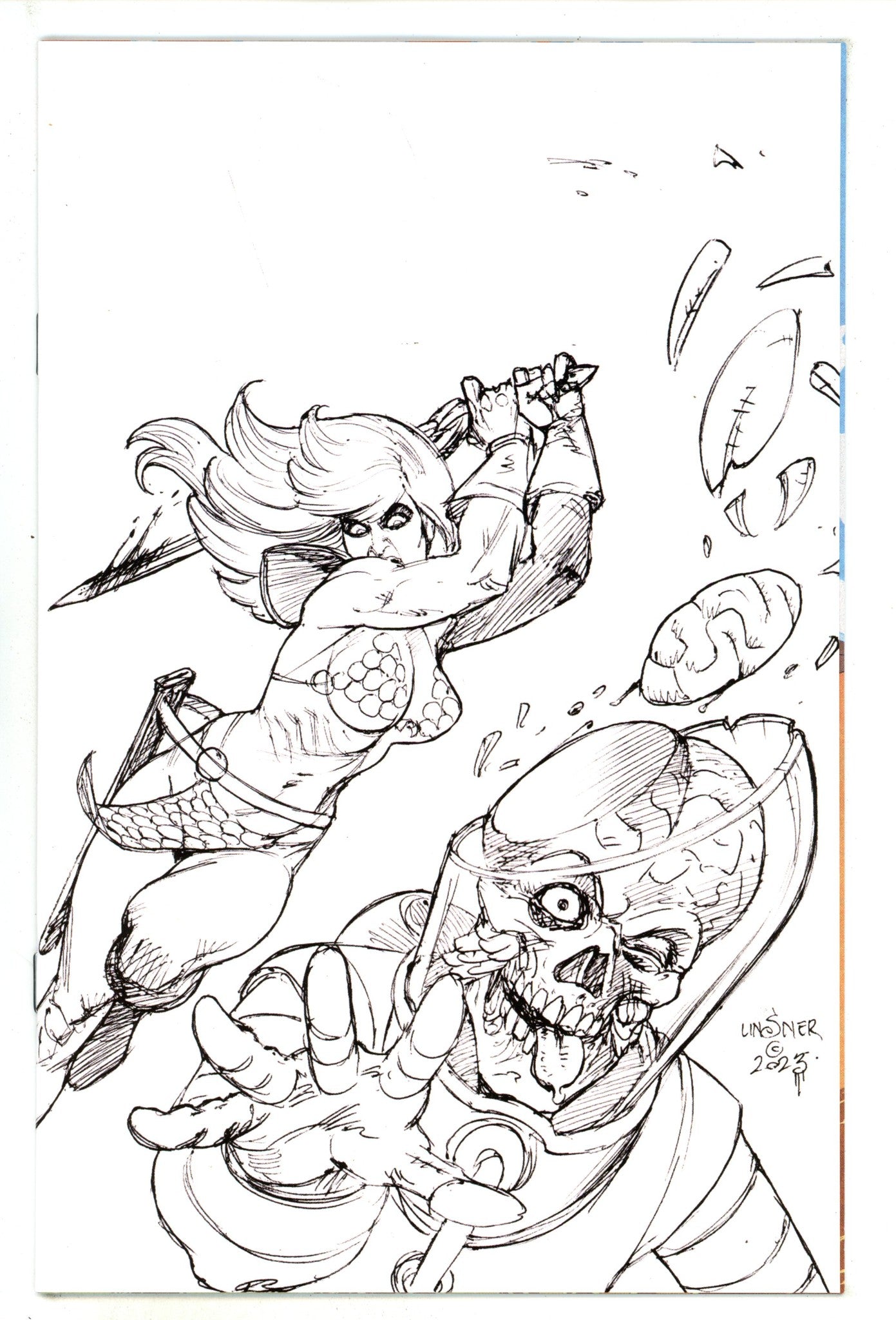 Red Sonja Attacks Mars 2 Linsner B&W Virgin Incentive Variant (2025)