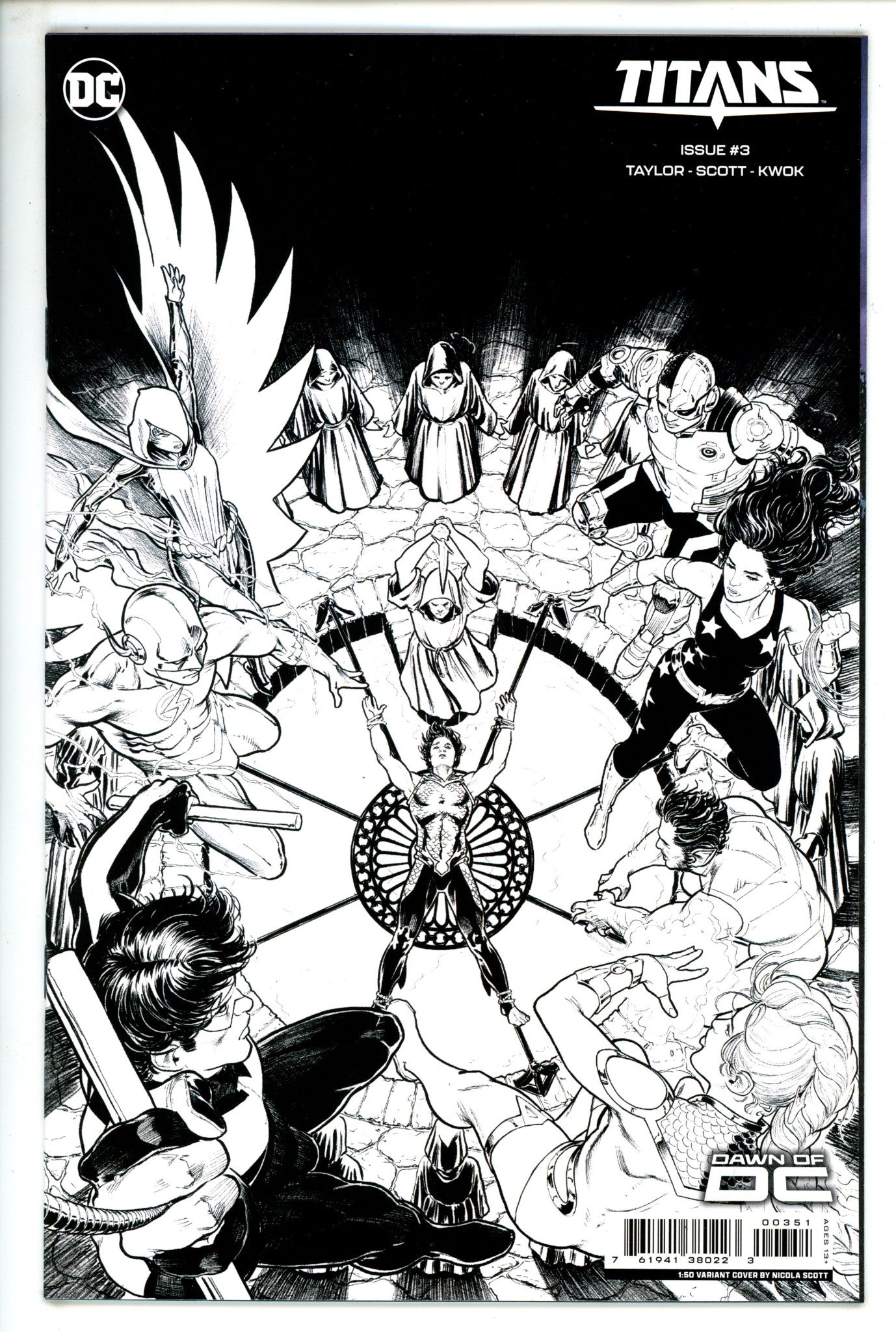Titans Vol 4 3 Scott B&W Incentive Variant NM+ (2023)