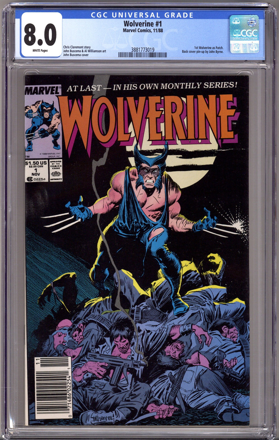 Wolverine Vol 2 1 CGC 8.0 (VF) (1988) Newsstand 