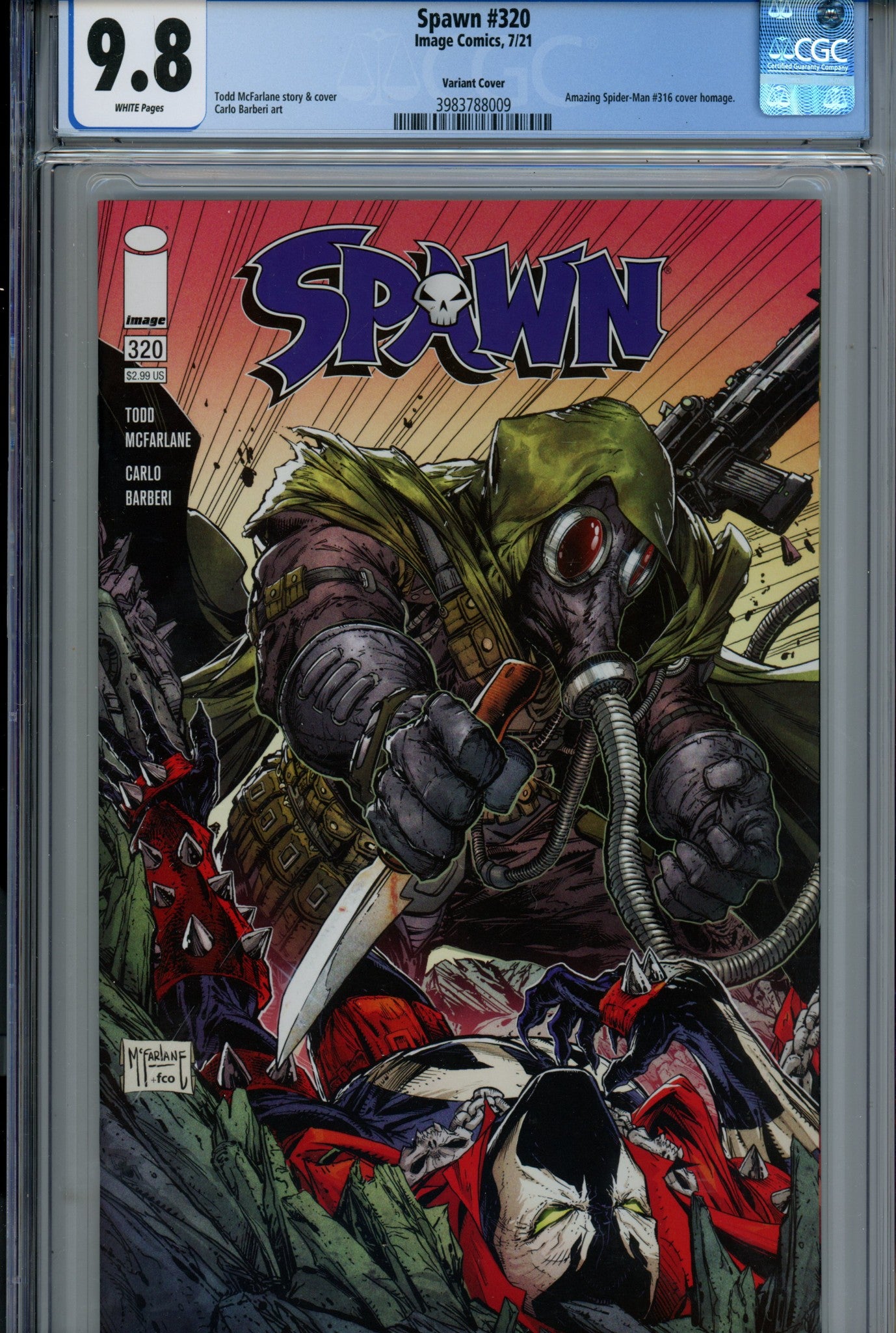 Spawn 320 CGC 9.8 (NM/M) (2021) McFarlane Homage Variant 