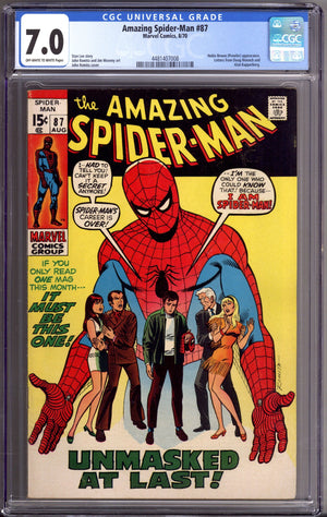 The Amazing Spider-Man Vol 1 87 CGC 7.0 (FN/VF) (1970)