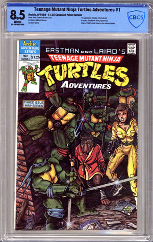 Teenage Mutant Ninja Turtles Adventures Vol 1 1 Canadian Variant CBCS 8.5 (1988)