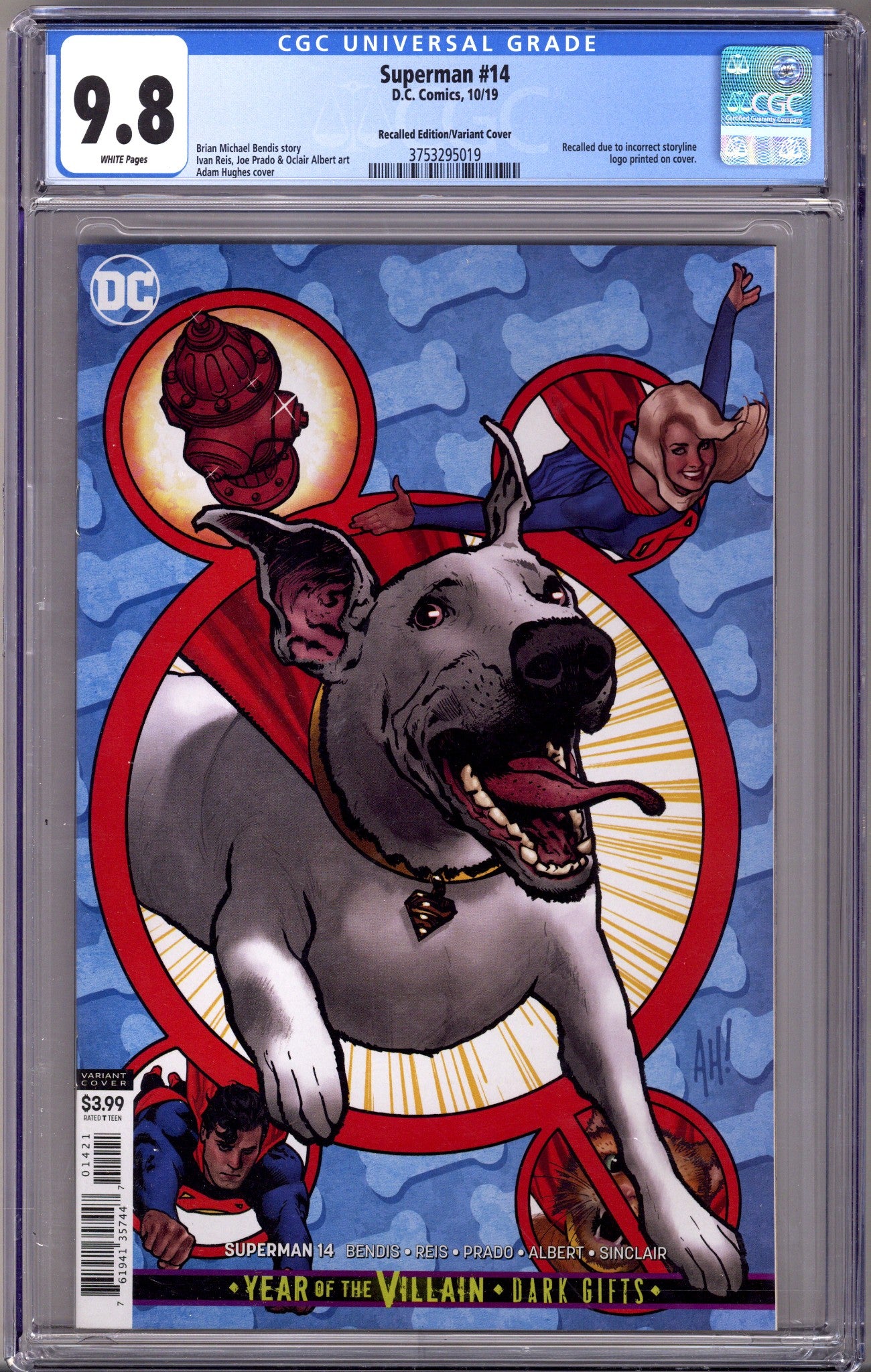 Superman Vol 5 14 CGC 9.8 (NM/M) Recalled  (2019) Hughes     Variant  