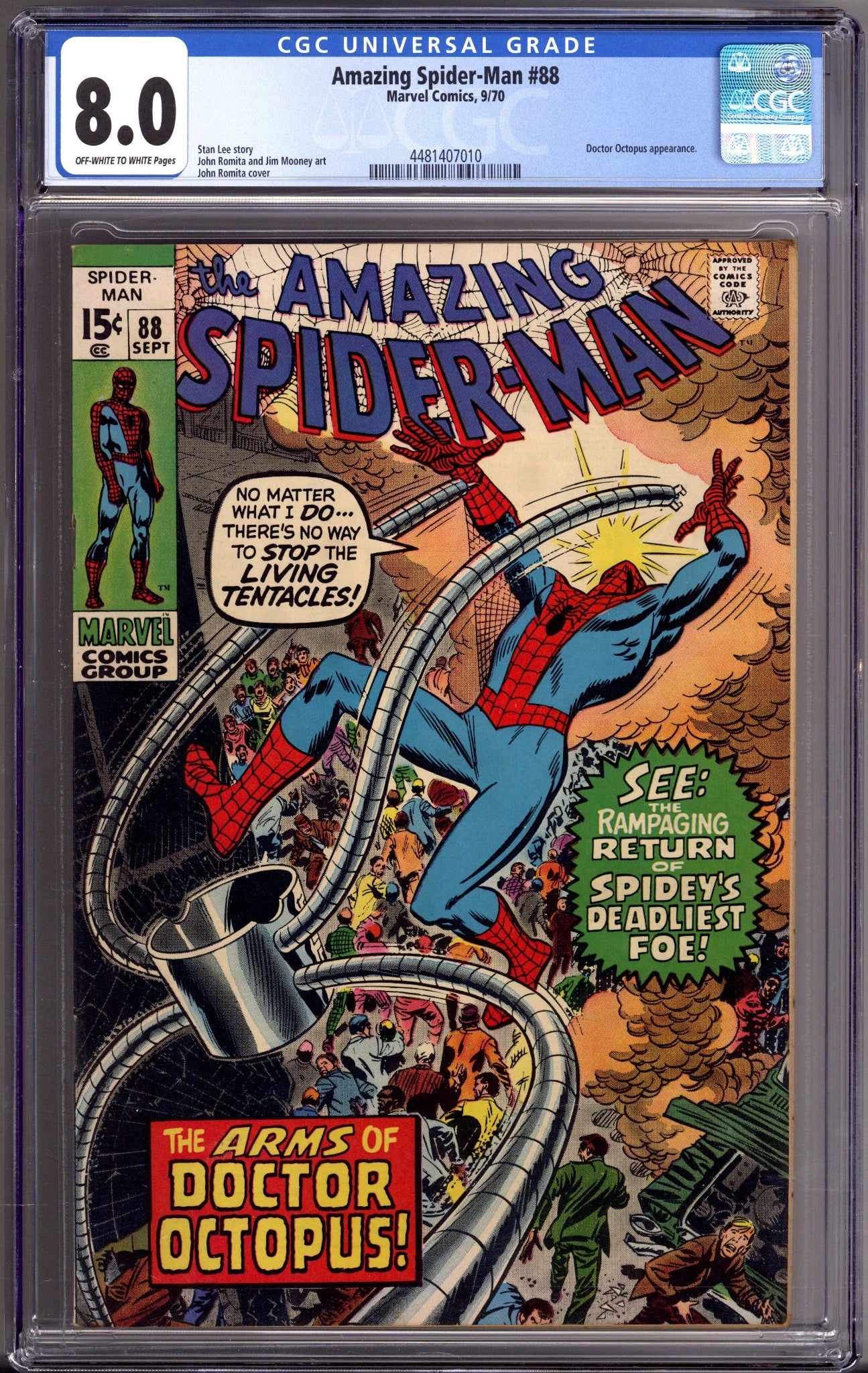 The Amazing Spider-Man Vol 1 88 CGC 8.0 (VF) (1970) 