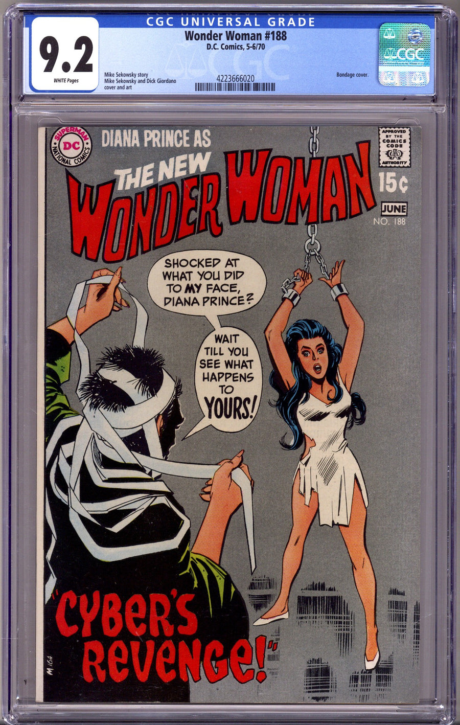 Wonder Woman Vol 1 188 CGC 9.2 (NM-) (1970) 