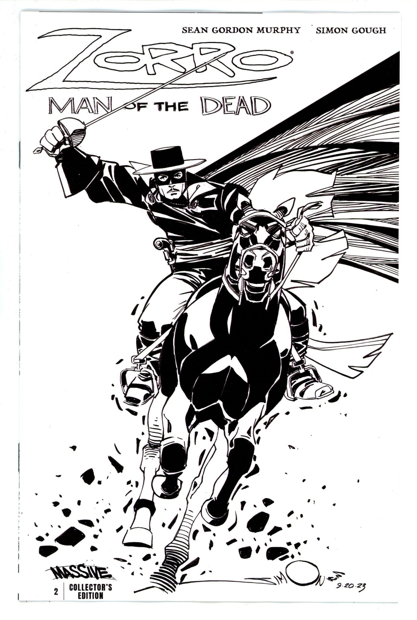 Zorro Man Of The Dead 2 Simonson B&W Variant (2024)