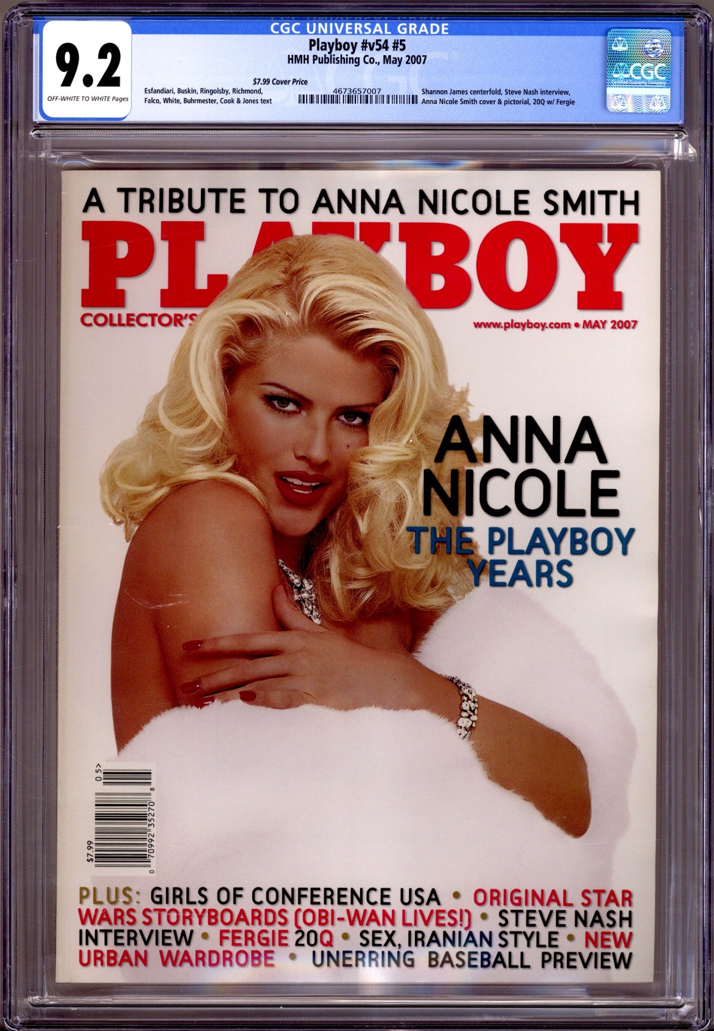 Playboy Vol 54 5 CGC 9.2 (NM-) (2007) Canadian Price Variant 