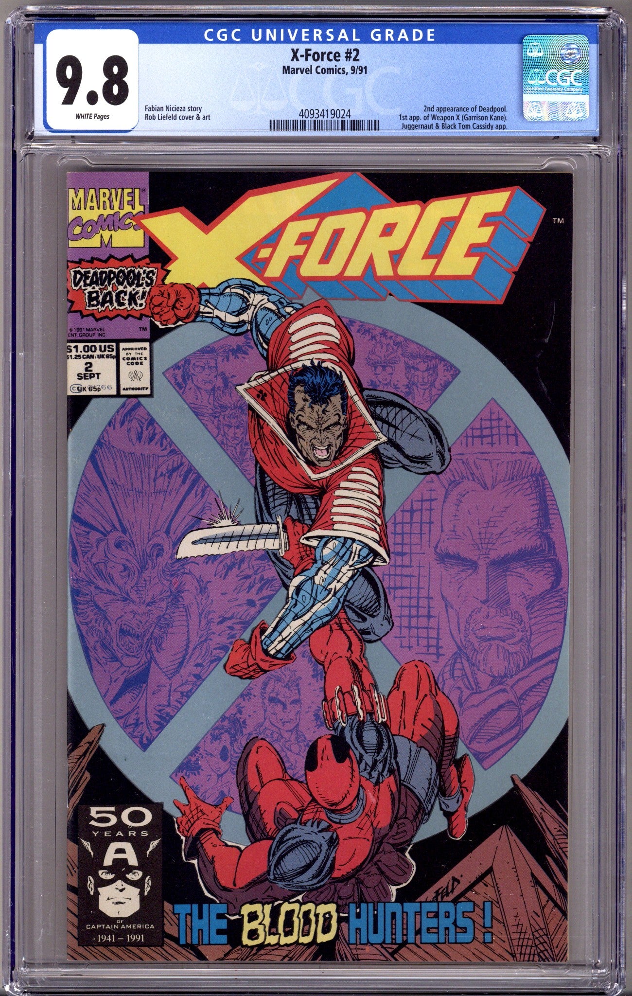 X-Force Vol 1 2 CGC 9.8 (NM/M) (1991) 