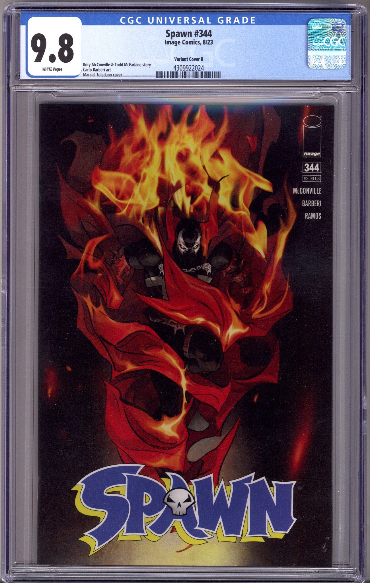 Spawn 344 CGC 9.8 (NM/M) (2023) Toledano Variant