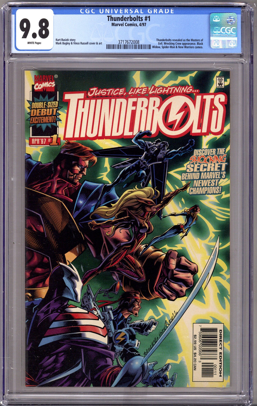 Thunderbolts Vol 1 1 CGC 9.8 (NM/M)   (1997)        