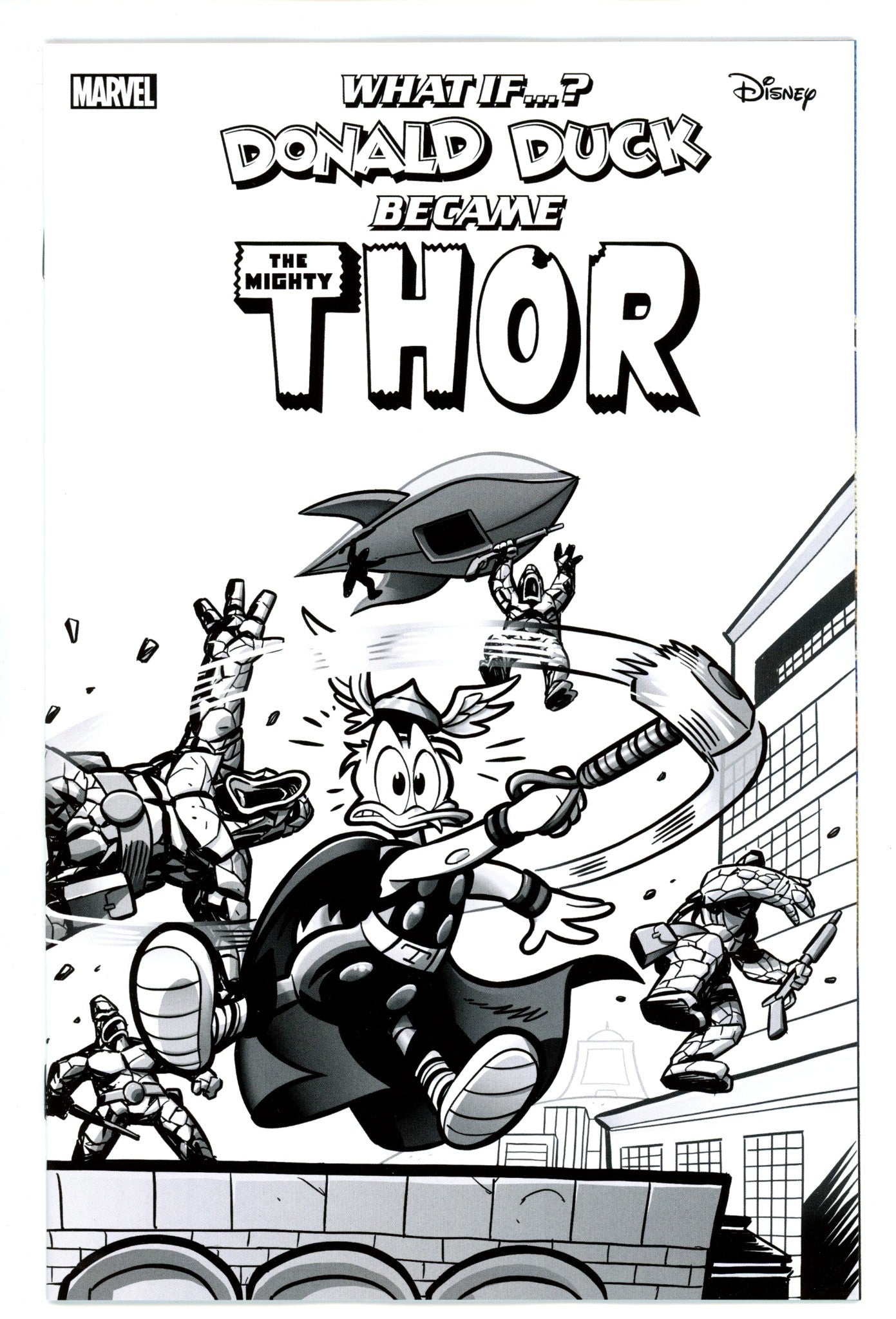 What If Donald Duck Became Thor 1 Pastrovicchio B&W Incentive Variant NM- (2024)