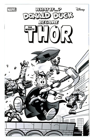 What If Donald Duck Became Thor 1 Pastrovicchio B&W Incentive Variant NM- (2024)