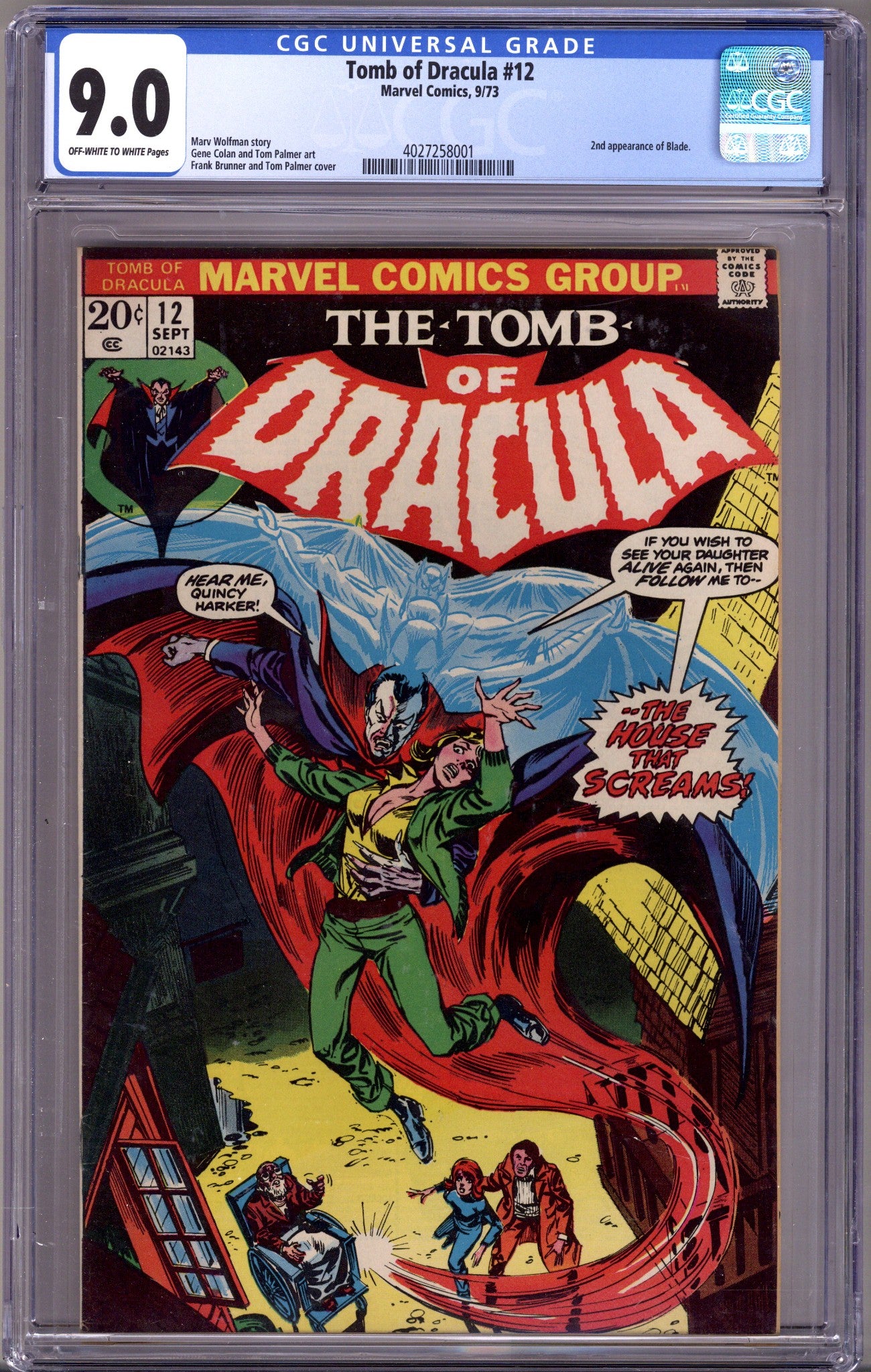 Tomb of Dracula Vol 1 12 CGC 9.0 (VF/NM)   (1973)        