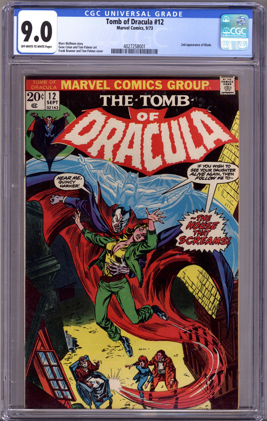 Tomb of Dracula Vol 1 12 CGC 9.0 (VF/NM)   (1973)        