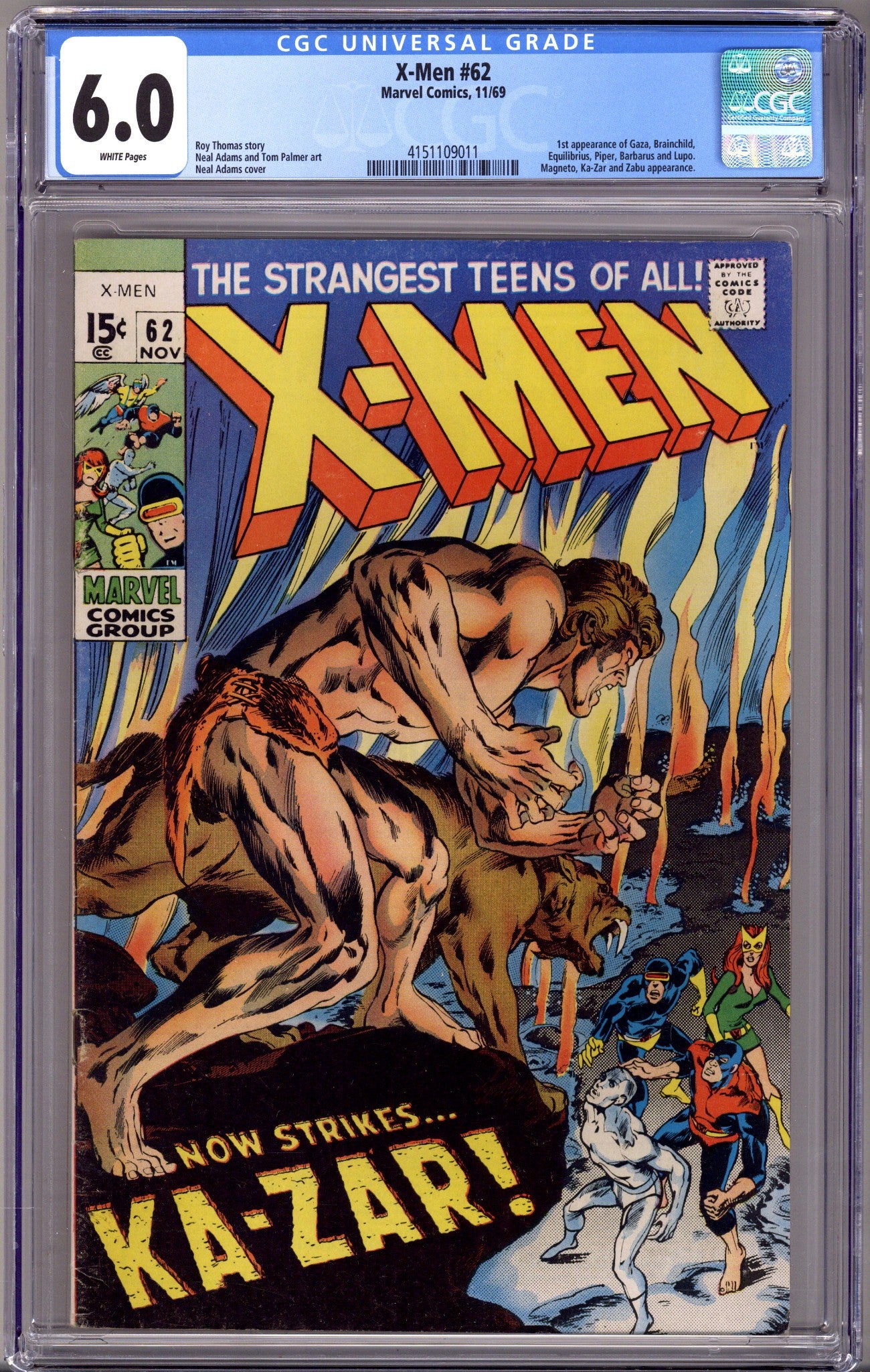 The X-Men Vol 1 62 CGC 6.0 (FN) (1969) 