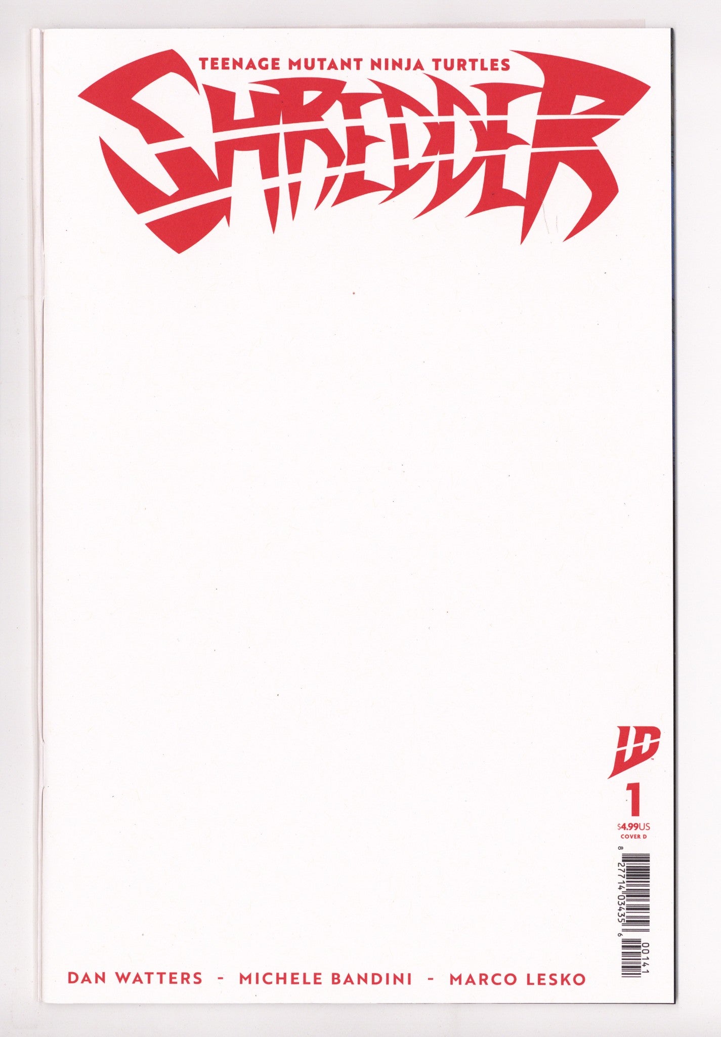 Teenage Mutant Ninja Turtles: Shredder 1 Blank Variant (2025)