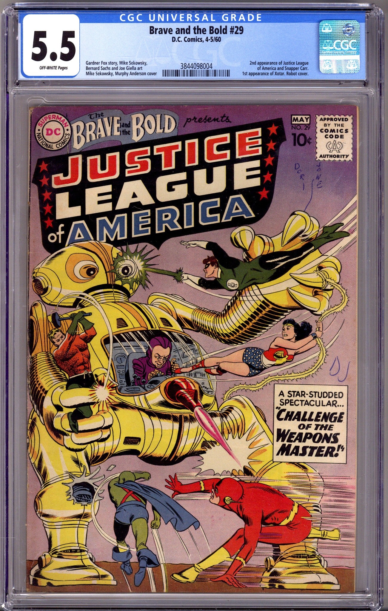 The Brave and the Bold Vol 1 29 CGC 5.5 (FN-) (1960)