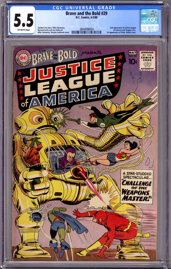 The Brave and the Bold Vol 1 29 CGC 5.5 (FN-) (1960)