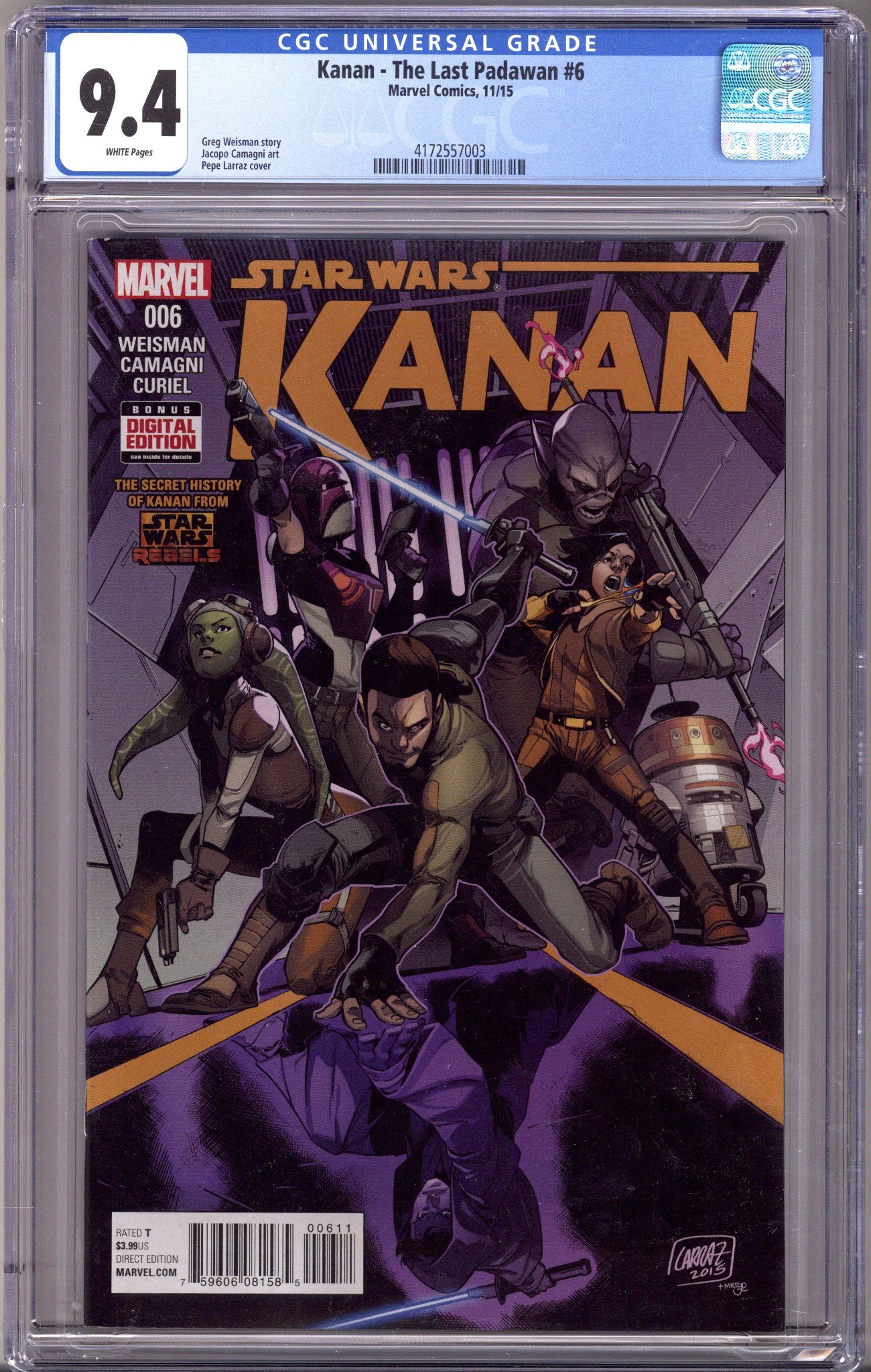 Kanan the Last Padawan 6 CGC 9.4 (NM) (2015)