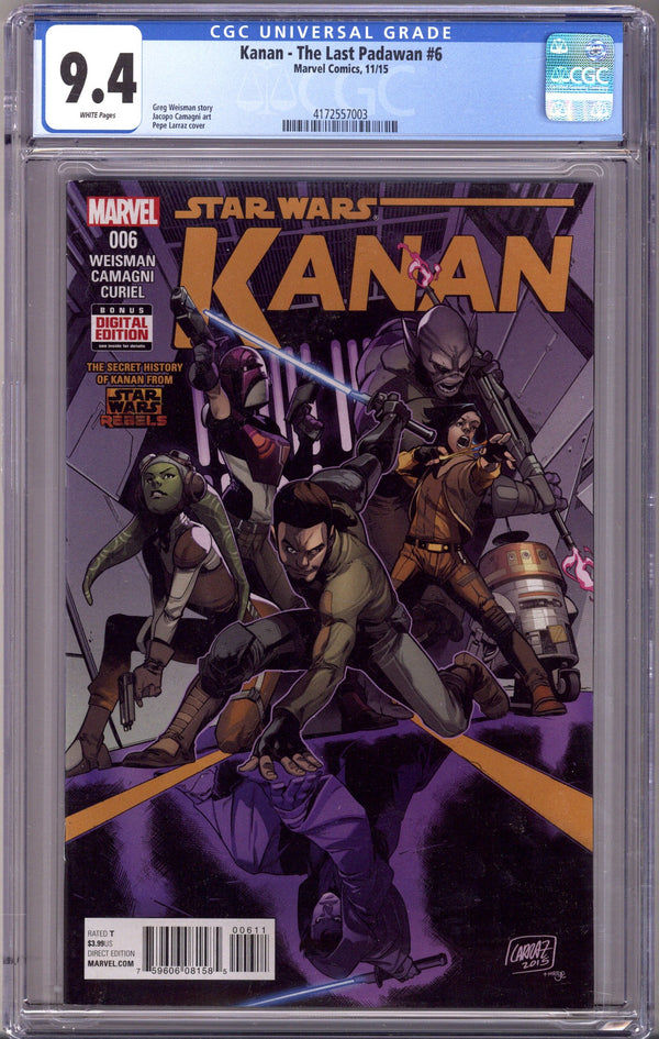 Kanan the Last Padawan 6 CGC 9.4 (NM) (2015)