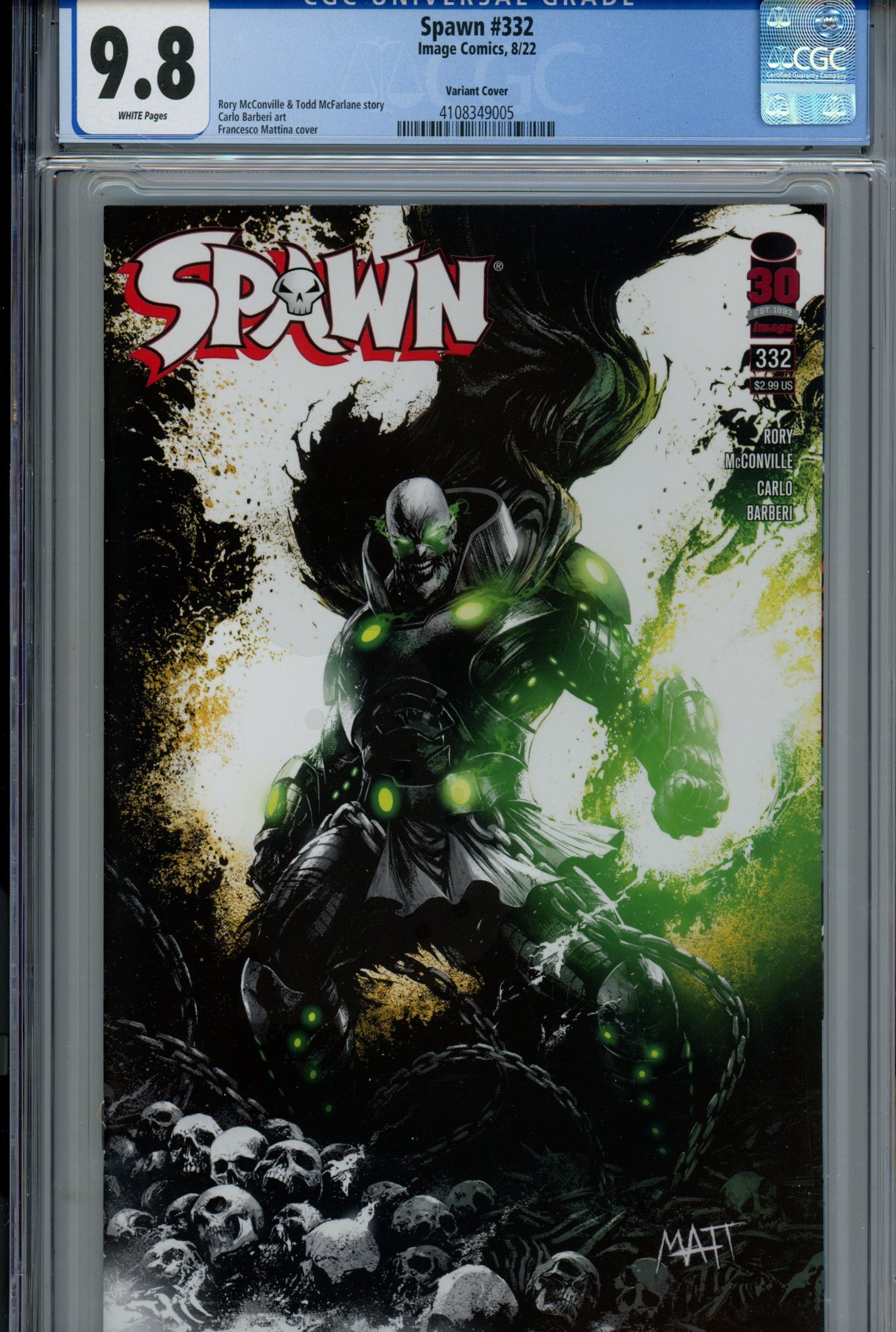 Spawn 332 CGC 9.8 (NM/M) (2022) Mattina Variant 