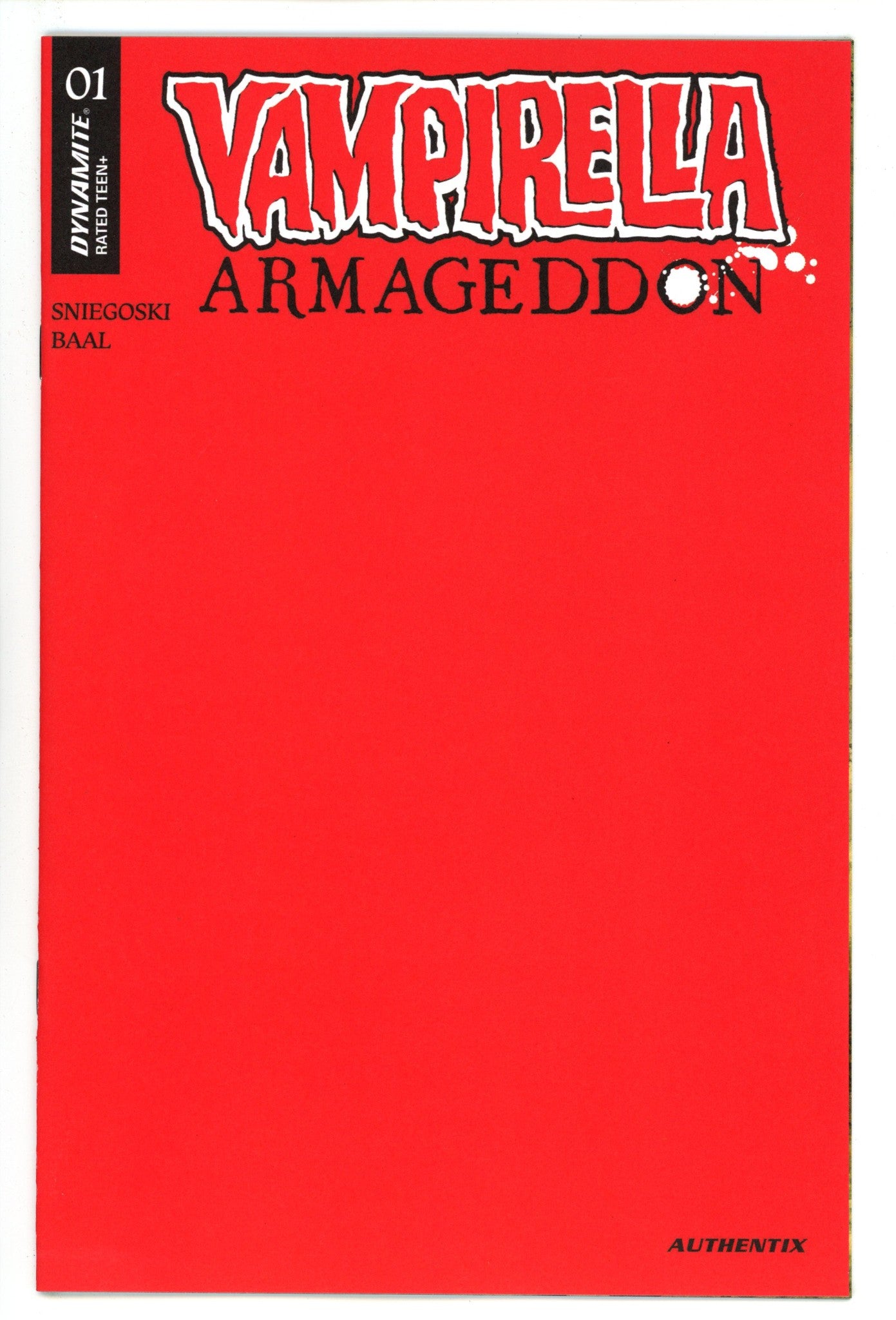 Vampirella Armageddon 1 Red Blank Variant (2025)