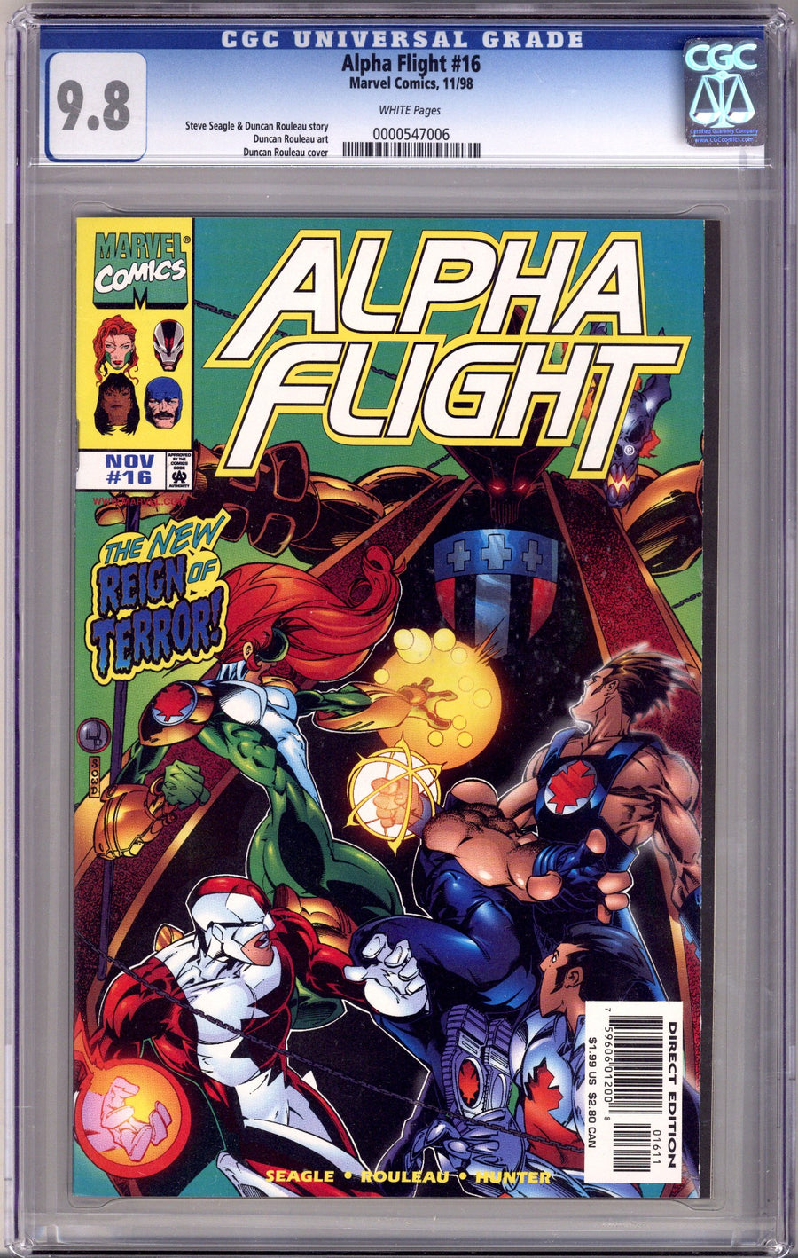 Alpha Flight Vol 2 16 CGC 9.8 (NM/M) (1998)