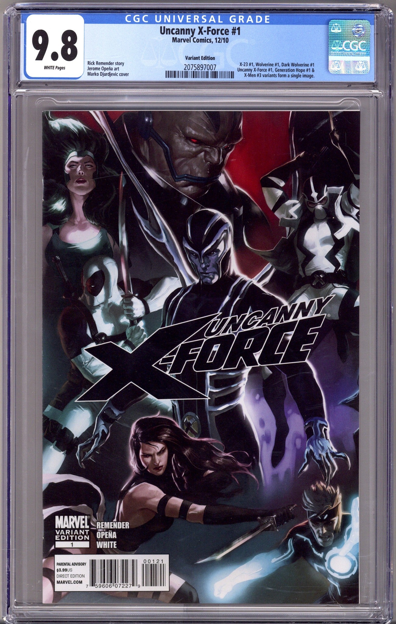 Uncanny X-Force Vol 1 1 CGC 9.8 (NM/M)   (2010) Djurdjevic     Incentive Variant  