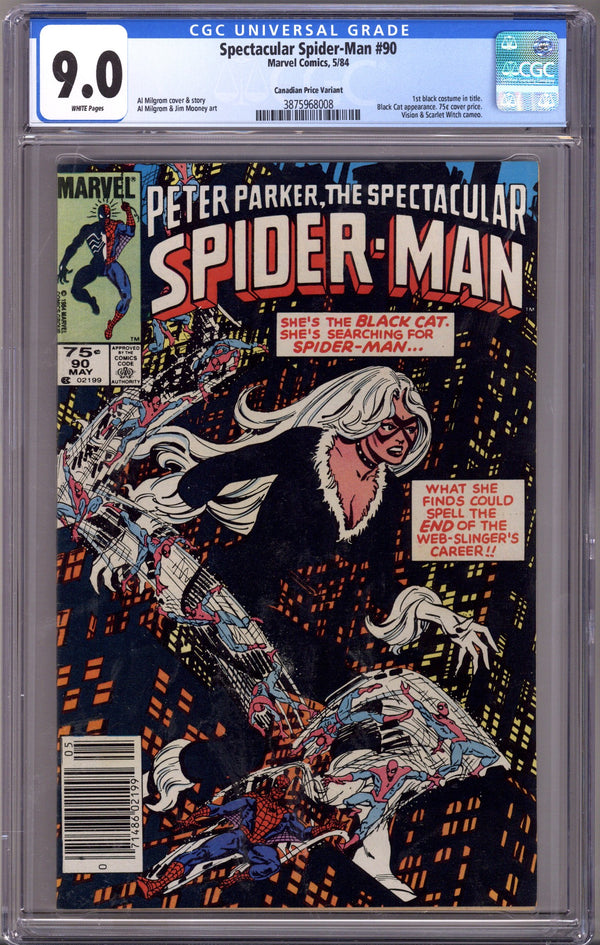 The Spectacular Spider-Man Vol 1 90 CGC 9.0 (VF/NM) (1984) Canadian Price Variant