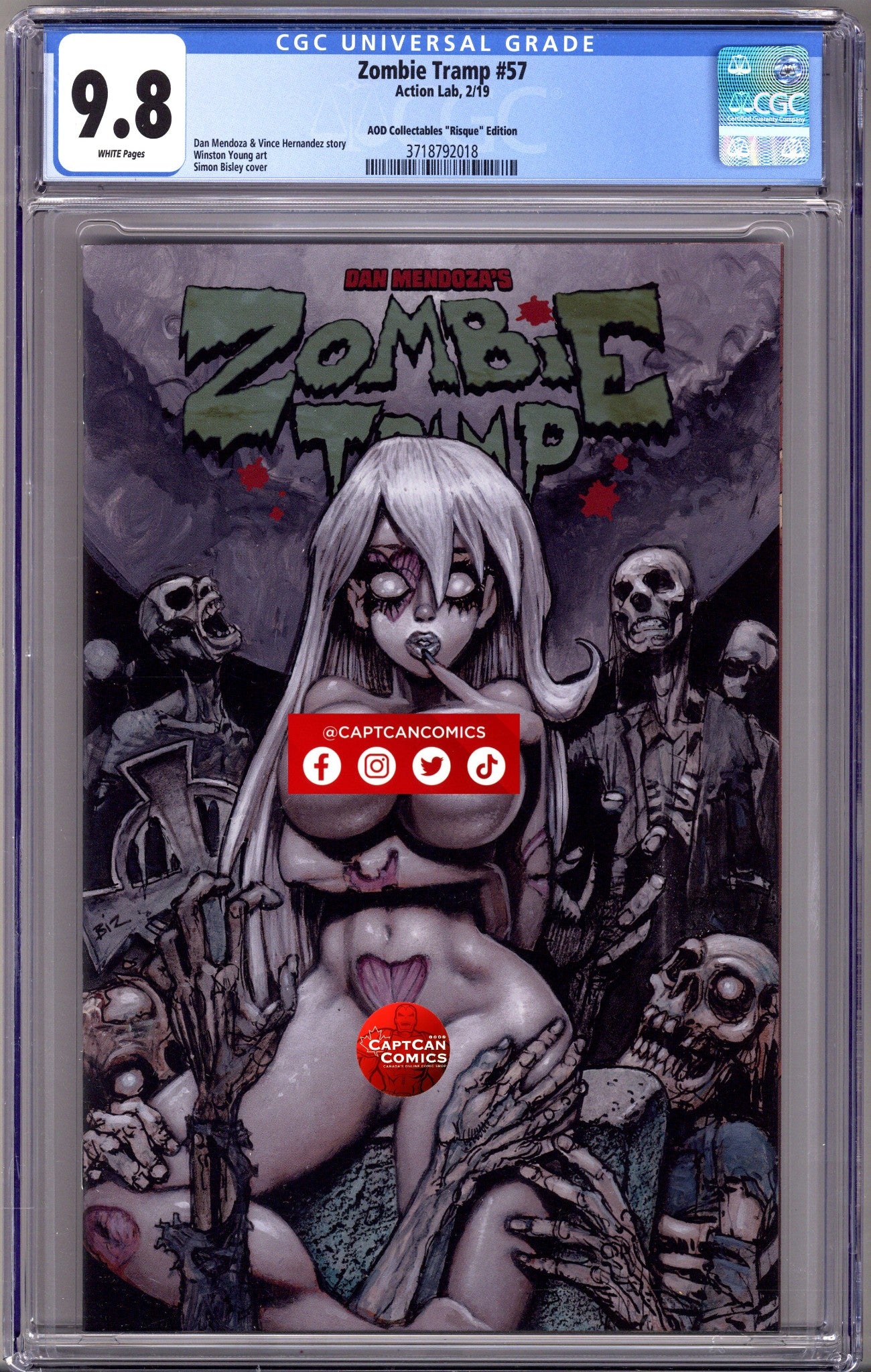 Zombie Tramp Vol 3 57 CGC 9.8 (NM/M) (2019) Bisley Risque Exclusive Variant 