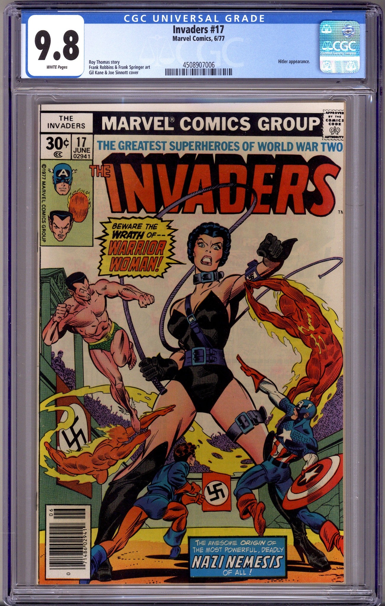 The Invaders Vol 1 17 CGC 9.8 (NM/M) (1977)