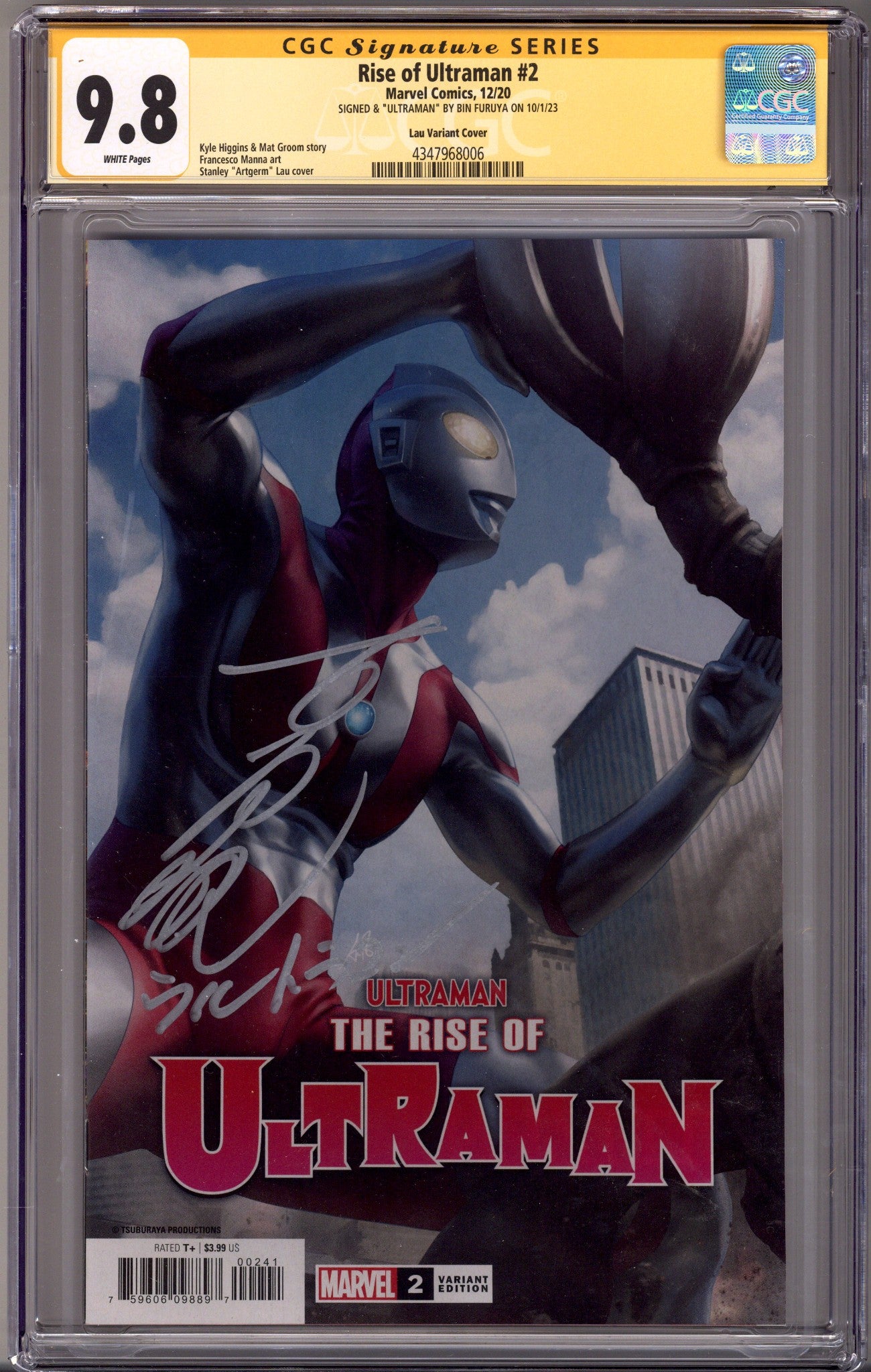 The Rise of Ultraman 2 CGC 9.8 (NM/M) (2020) Artgerm Variant Signed x1 Cover Bin Furuya