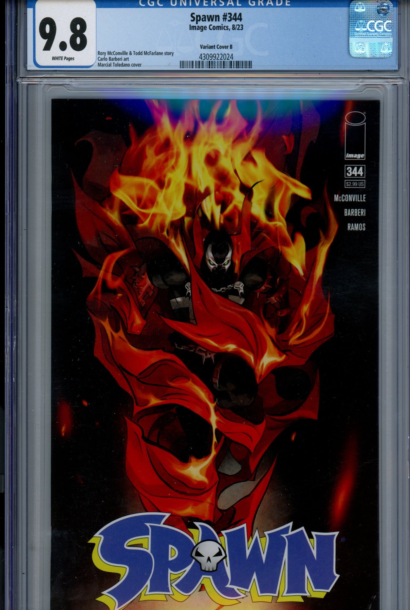 Spawn 344 CGC 9.8 (NM/M) (2023) Toledano Variant 