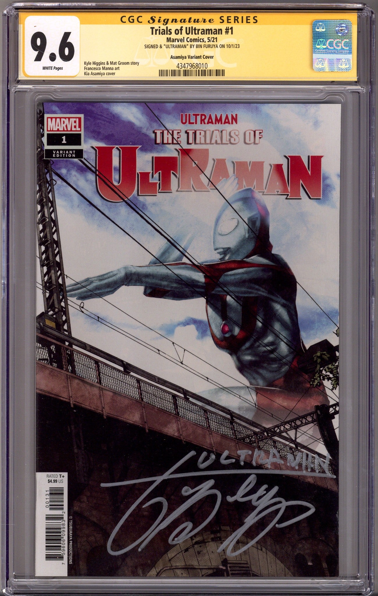 The Trials of Ultraman 1 CGC 9.6 (NM+) (2021) Asamiya Variant Signed x1 Cover Bin Furuya
