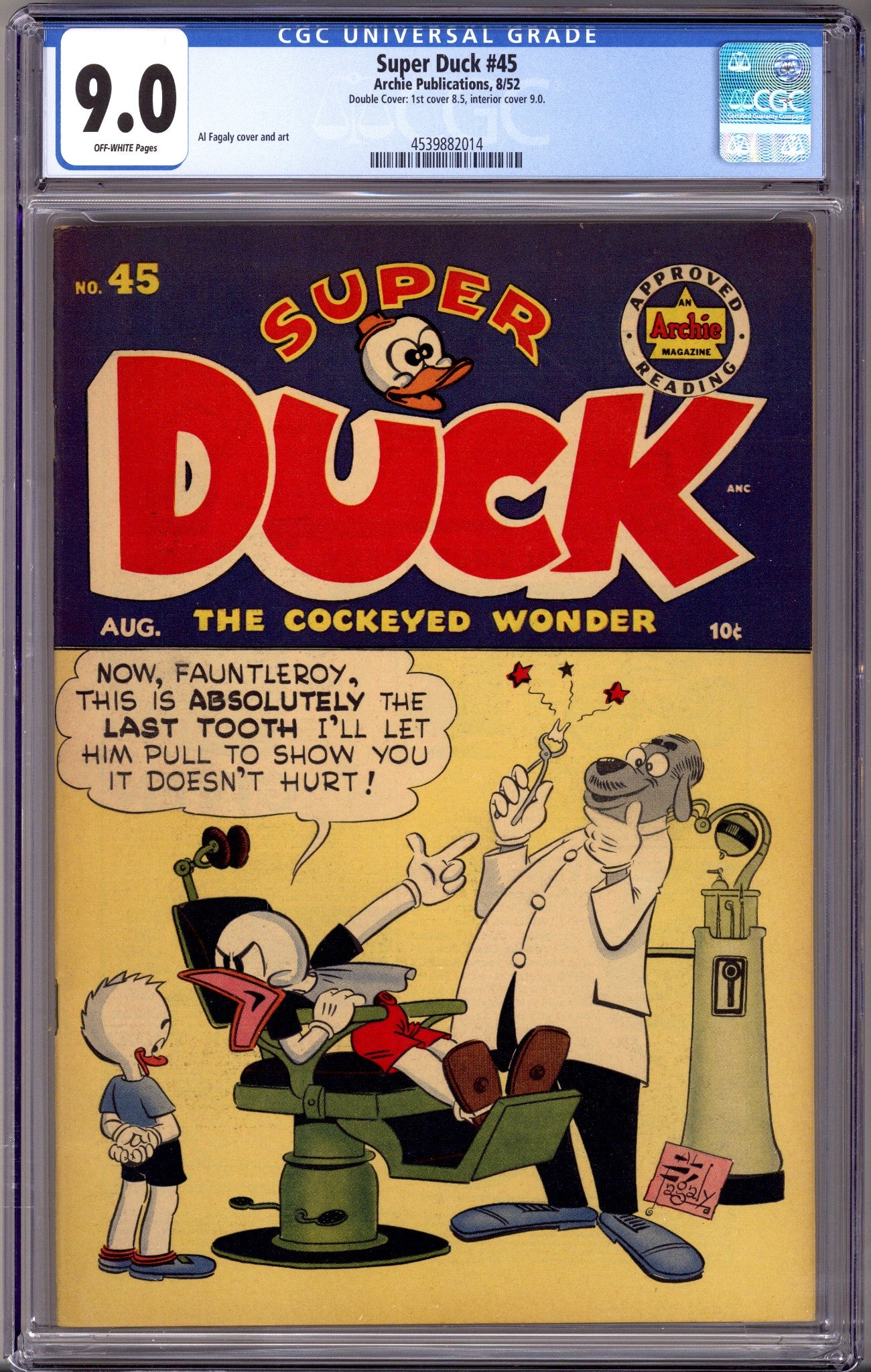 Super Duck Comics 45 CGC 9.0 (VF/NM) Double Cover (1952)