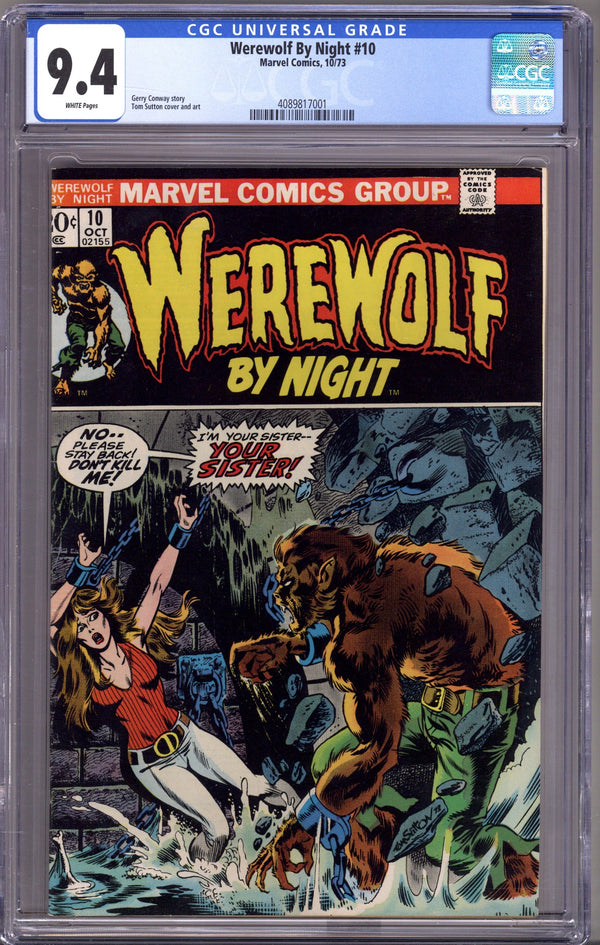 Werewolf by Night Vol 1 10 CGC 9.4 (NM)   (1973)