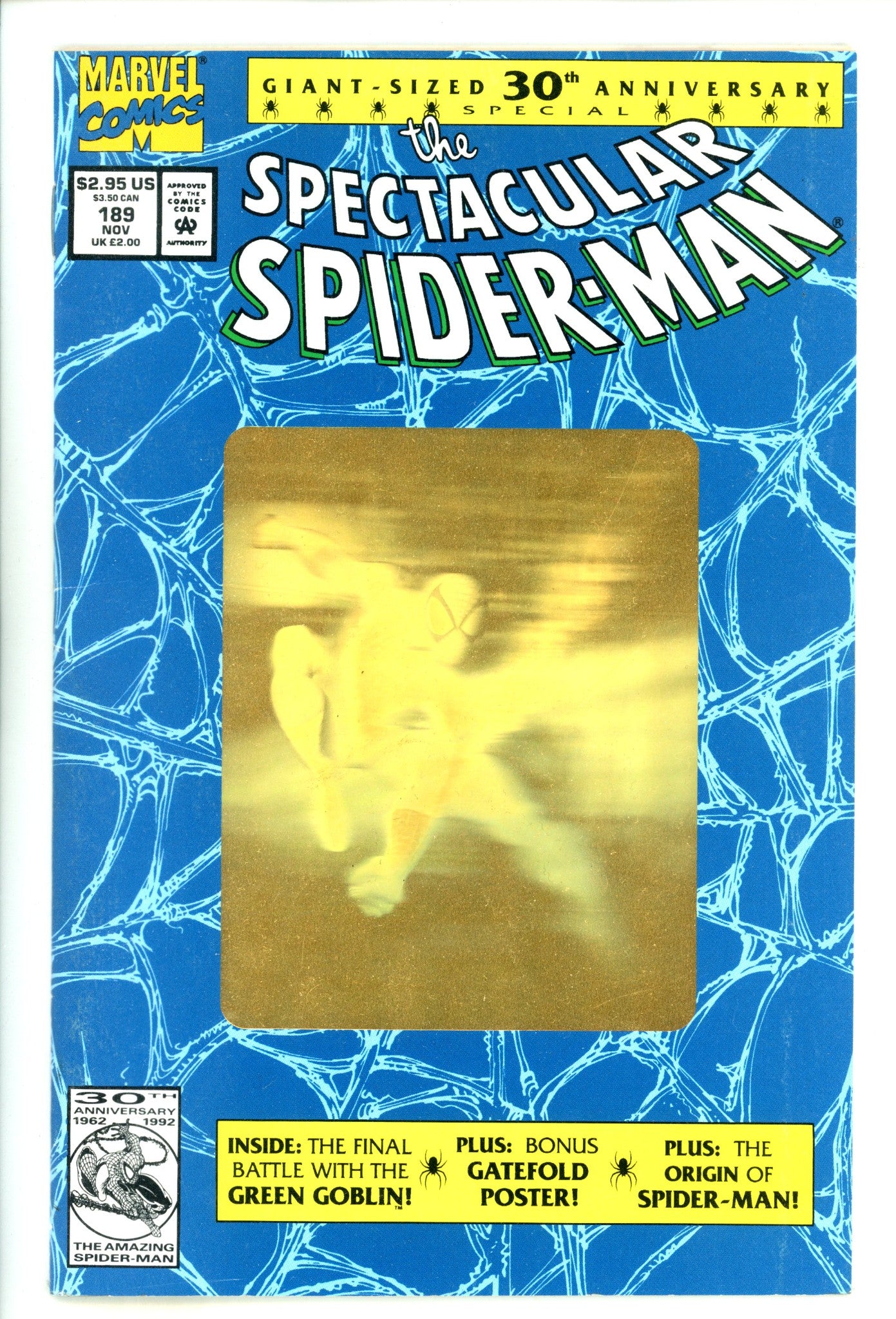 The Spectacular Spider-Man Vol 1 189 Mid Grade (1992) Gold Foil 2nd Print 