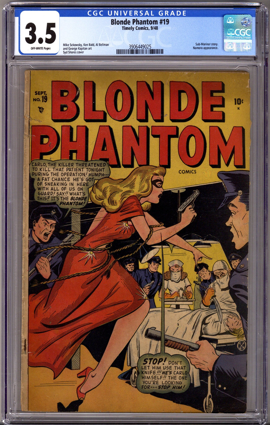 Blonde Phantom Comics 19 CGC 3.5 (VG-) (1948)