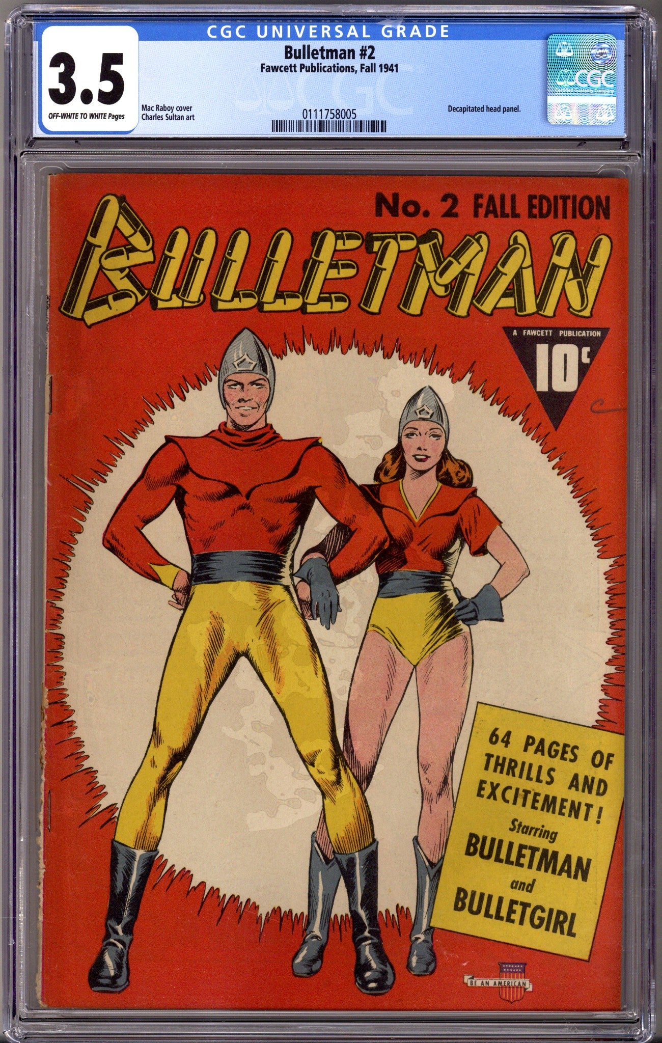 Bulletman 2 CGC 3.5 (VG-) (1941)
