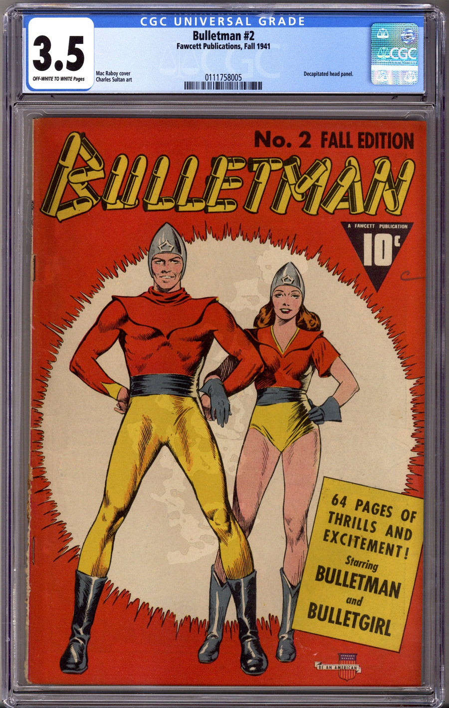 Bulletman 2 CGC 3.5 (VG-) (1941)