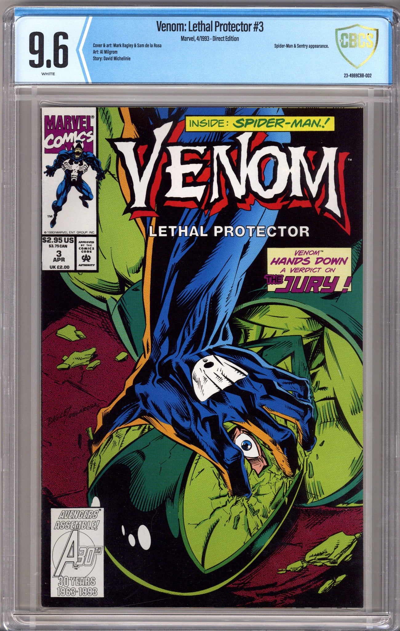 Venom: Lethal Protector Vol 1 3 CBCS 9.6 (NM+) (1993)
