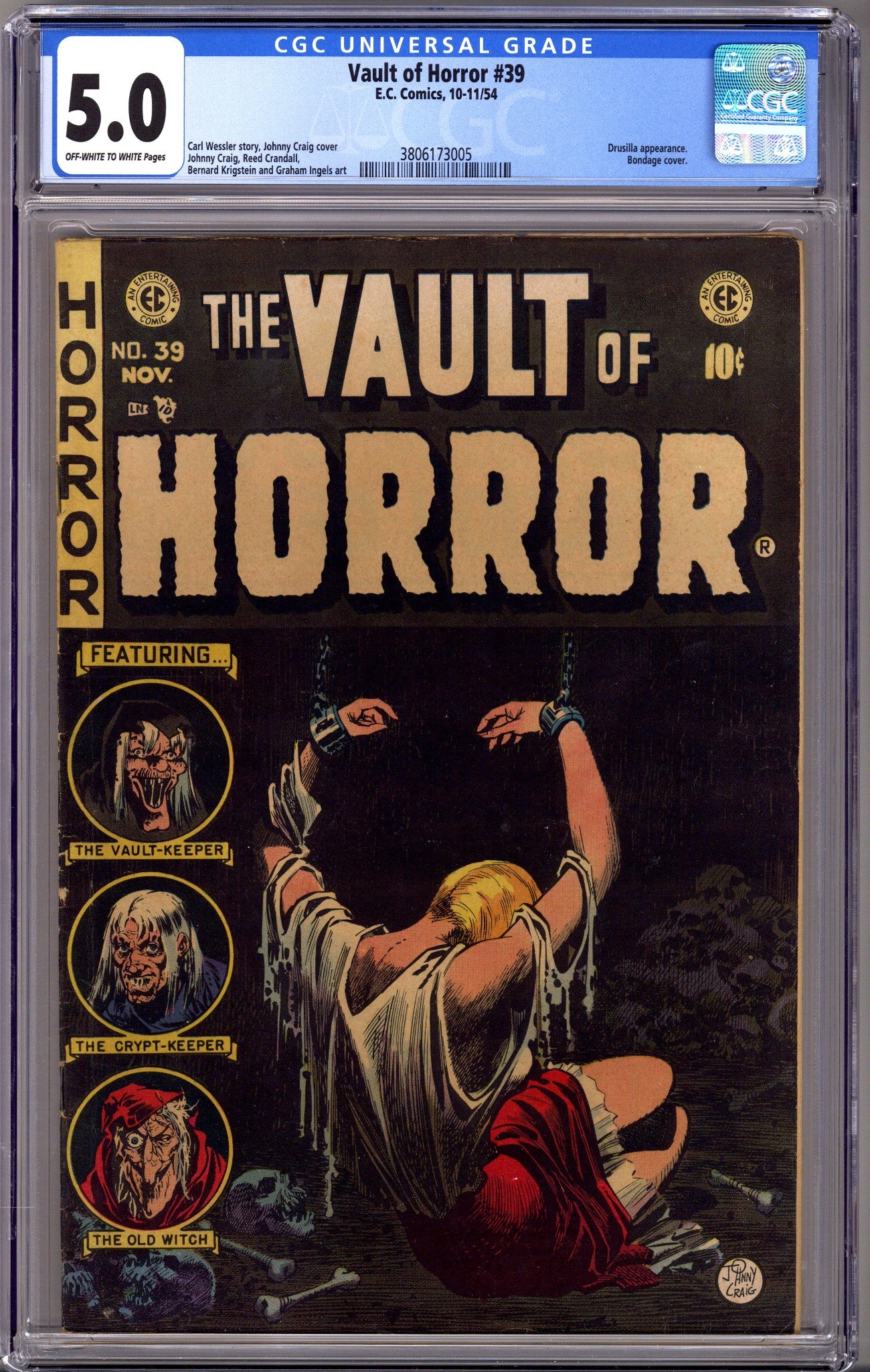 Vault of Horror 39 CGC 5.0 (VG/FN) (1954)