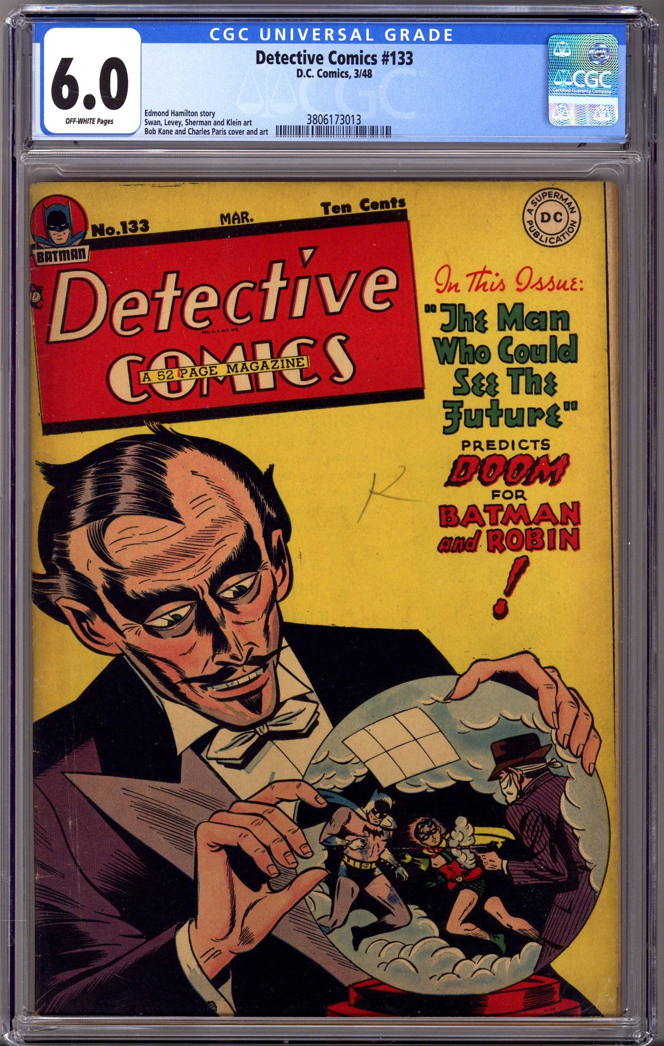 Detective Comics Vol 1 133 CGC 6.0 (FN) (1948)