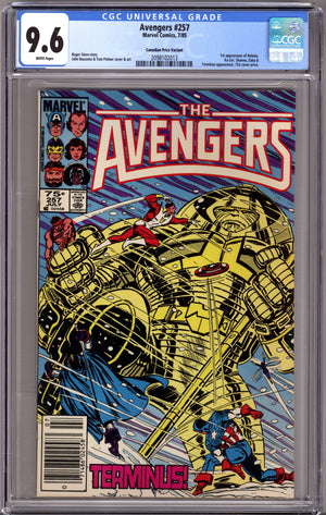 The Avengers Vol 1 257 CGC 9.6 (NM+)   (1985)     Canadian Price Variant