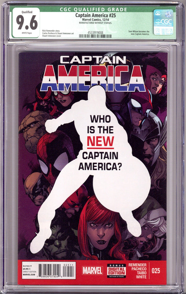 Captain America Vol 7 25 CGC 9.6 (NM+) Manufactured W/O Staples (2014)
