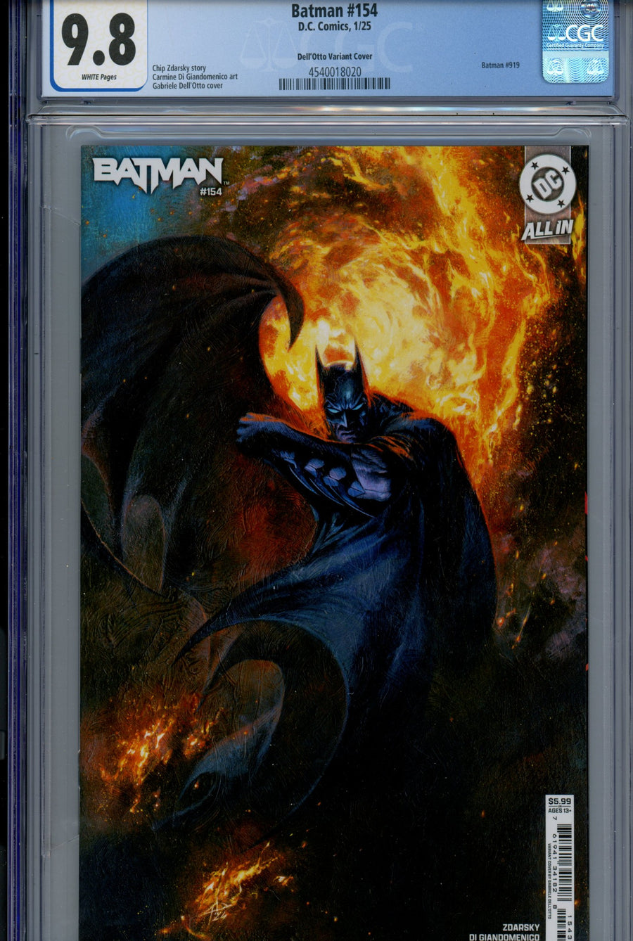 Batman Vol 3 154 CGC 9.8 (NM/M) (2025) Dell'Otto Variant 